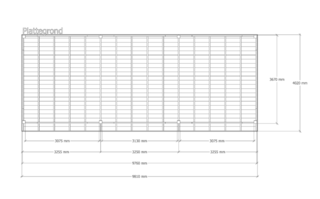 Douglas overkapping 402 x 981 cm, Verando, Pure